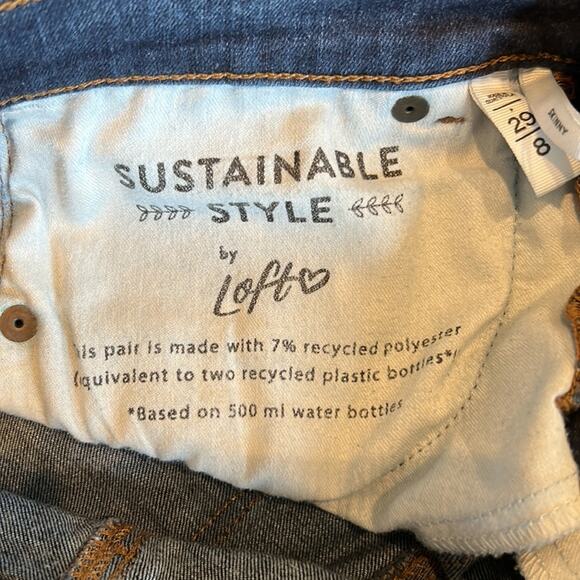 LOFT Dark Wash High Rise Skinny Jeans Size 8/29P - Picture 9 of 9